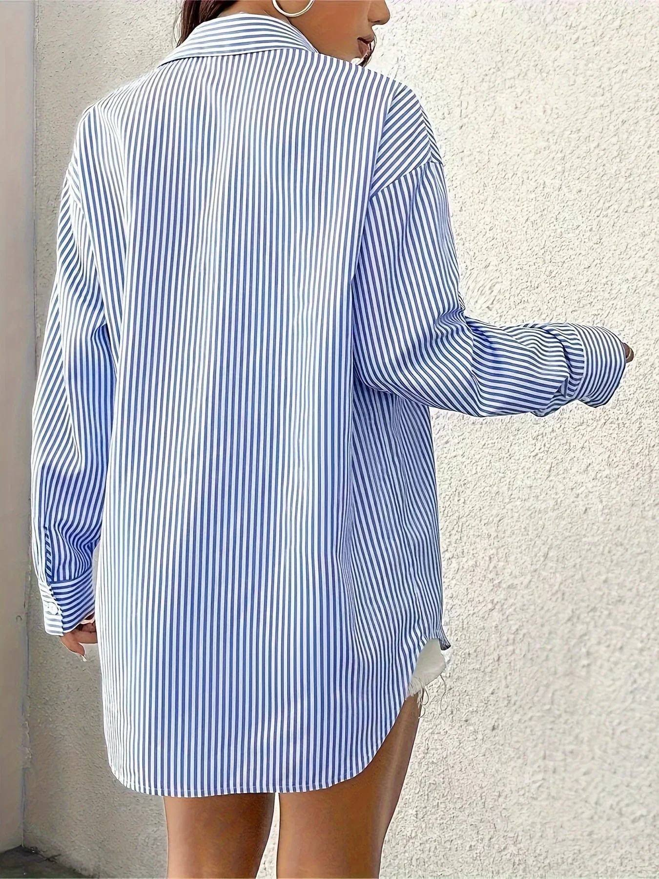 Omara Shirt | Long Sleeve Chic Striped Women's Shirt - Image 5
