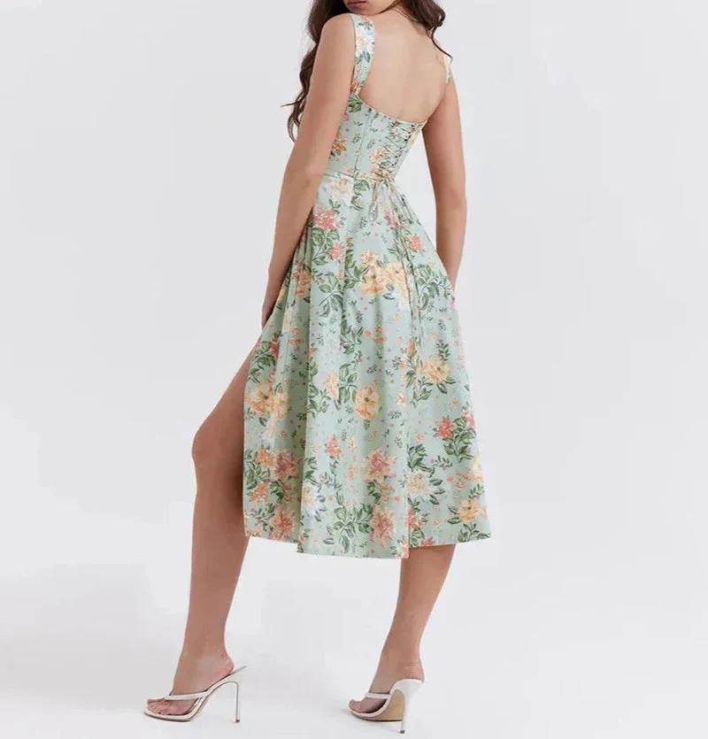 Omyrah Dress | Off-Shoulder Floral Corset Midi Dress - Image 2