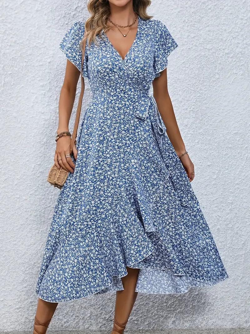 Ondina Dress | Flowy Wrap Midi Dress with Floral Print - Image 5