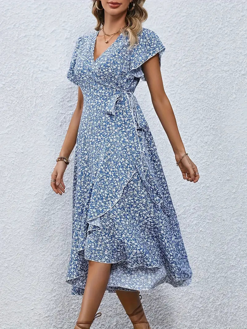 Ondina Dress | Flowy Wrap Midi Dress with Floral Print - Image 6