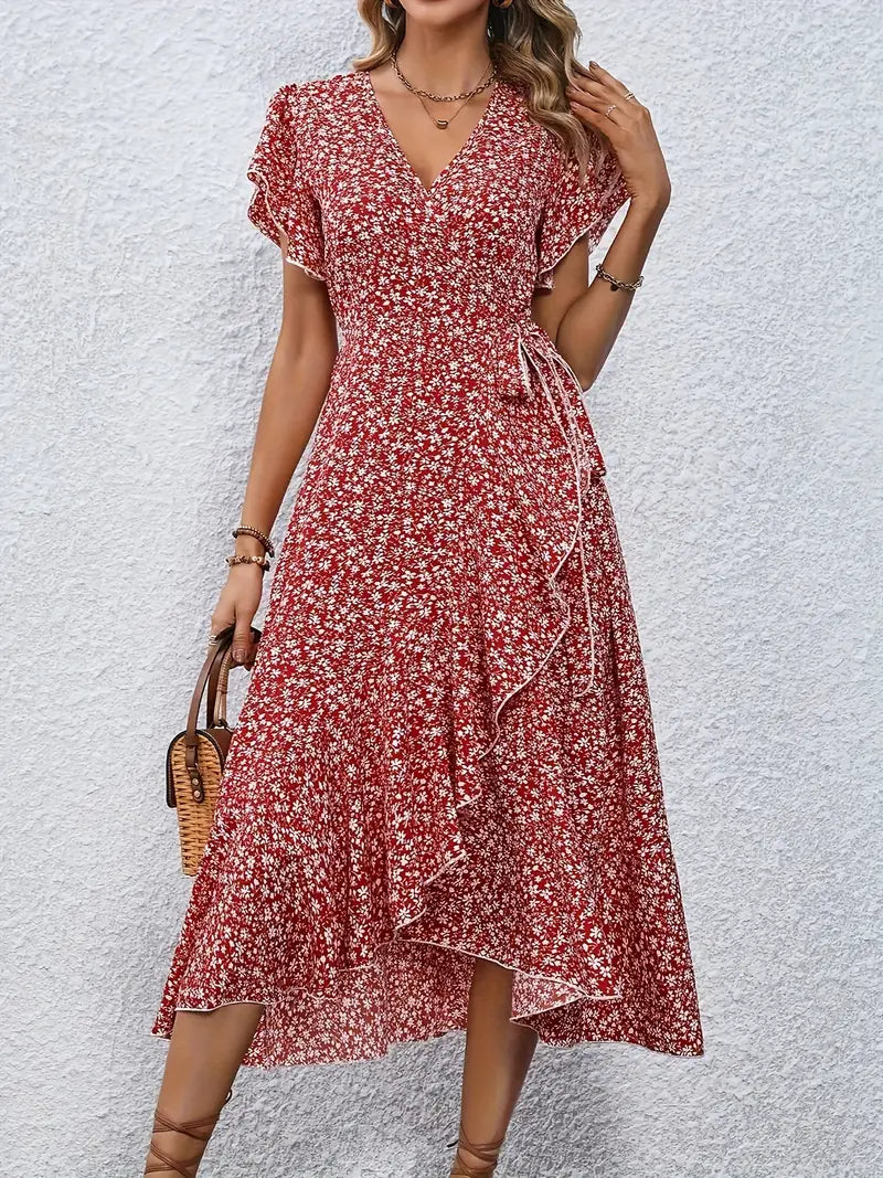 Ondina Dress | Flowy Wrap Midi Dress with Floral Print - Image 7