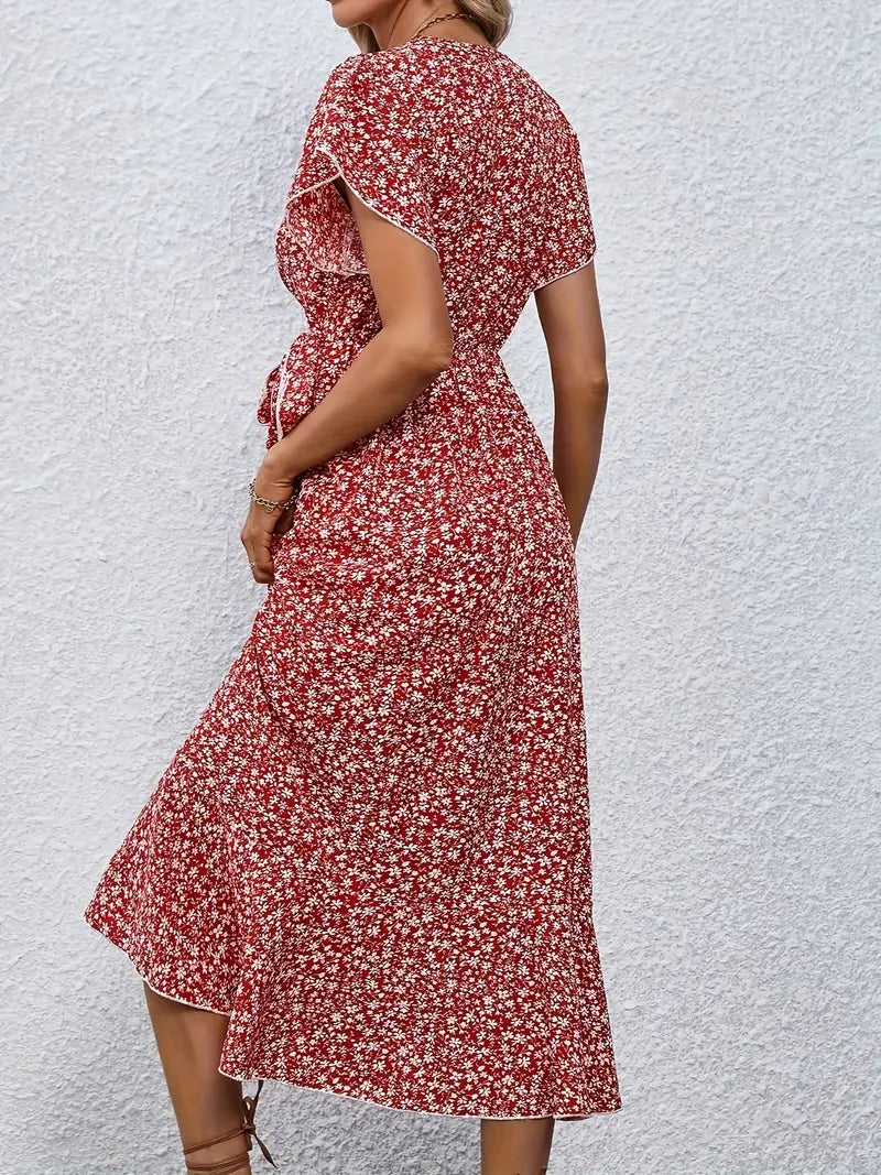 Ondina Dress | Flowy Wrap Midi Dress with Floral Print - Image 8