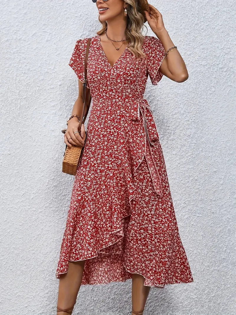 Ondina Dress | Flowy Wrap Midi Dress with Floral Print - Image 9