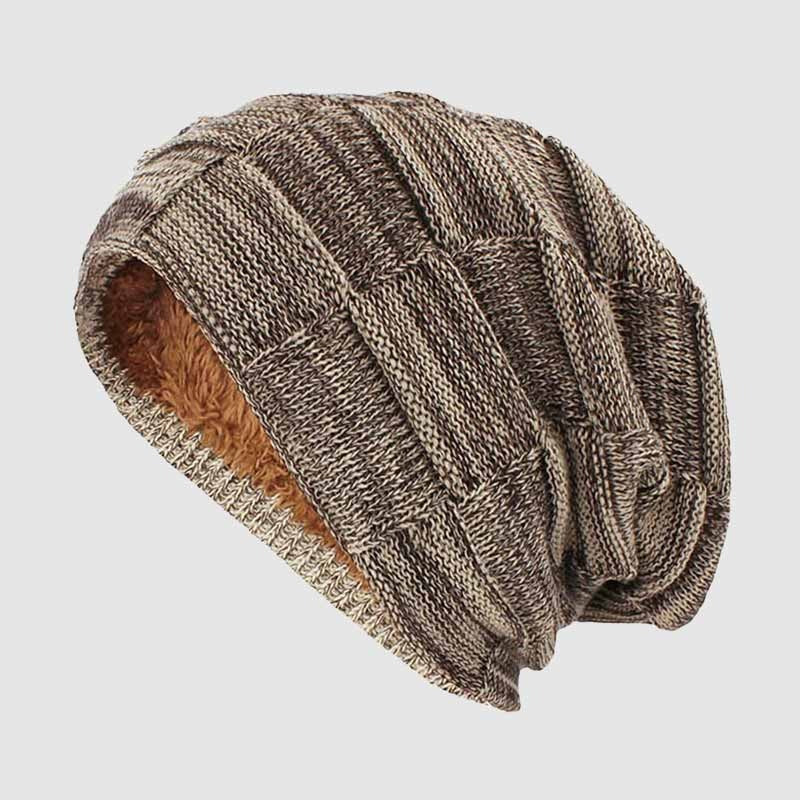 Oscar Relaxed Fit Slouch Beanie | Solid Block Knit Brim Slouch Beanie - Image 3