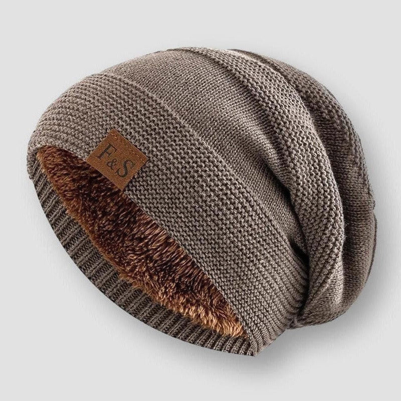 Oscar Slouchy Beanie | Ribbed Fleece Lined Beanie - Image 2