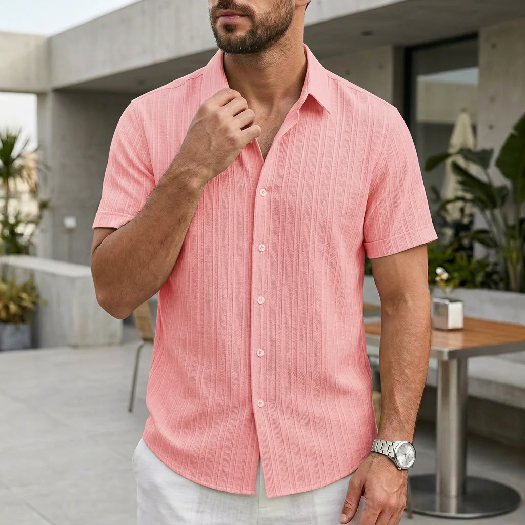 Oscar Relaxed Fit Button-Up Shirt | Collared Short Sleeve Shirt - Image 6