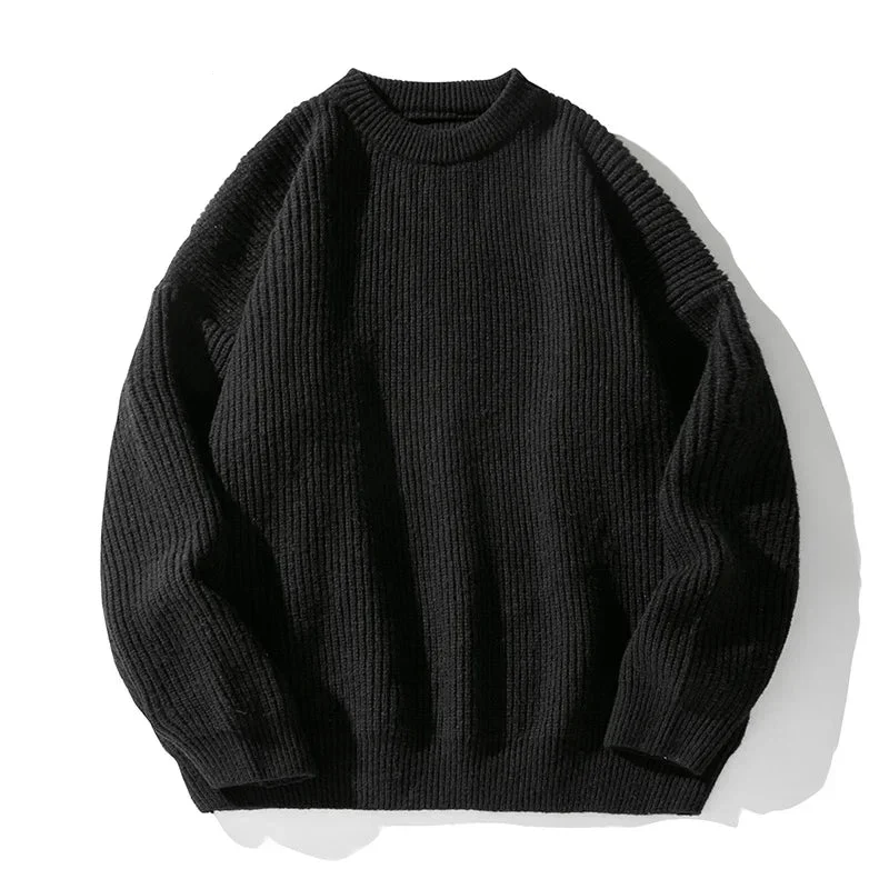Oscar Ribbed Relaxed Fit Sweater | Crewneck Long Sleeve Sweater - Image 4