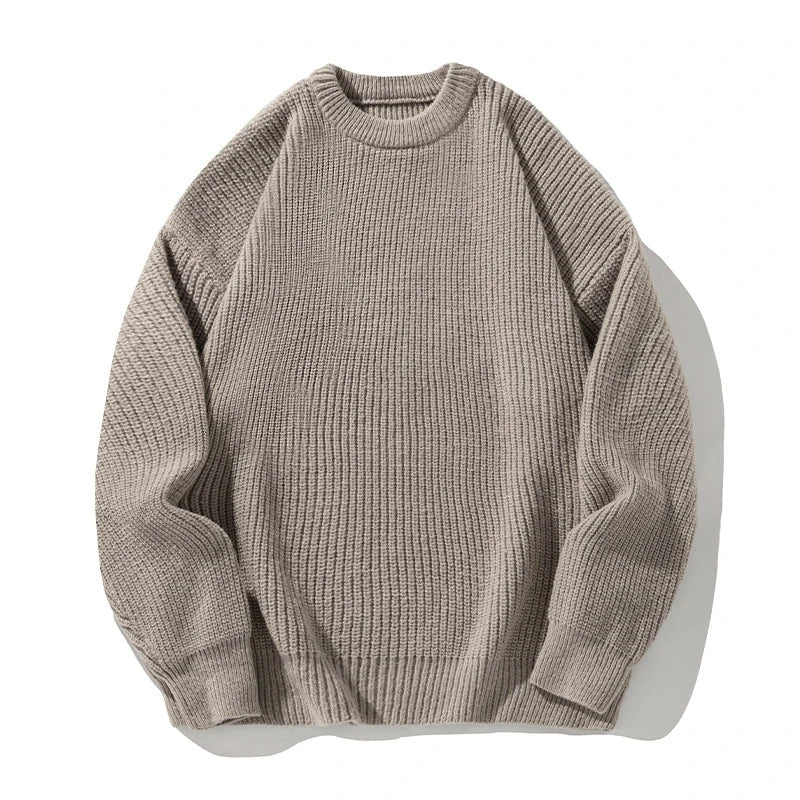 Oscar Ribbed Relaxed Fit Sweater | Crewneck Long Sleeve Sweater - Image 5