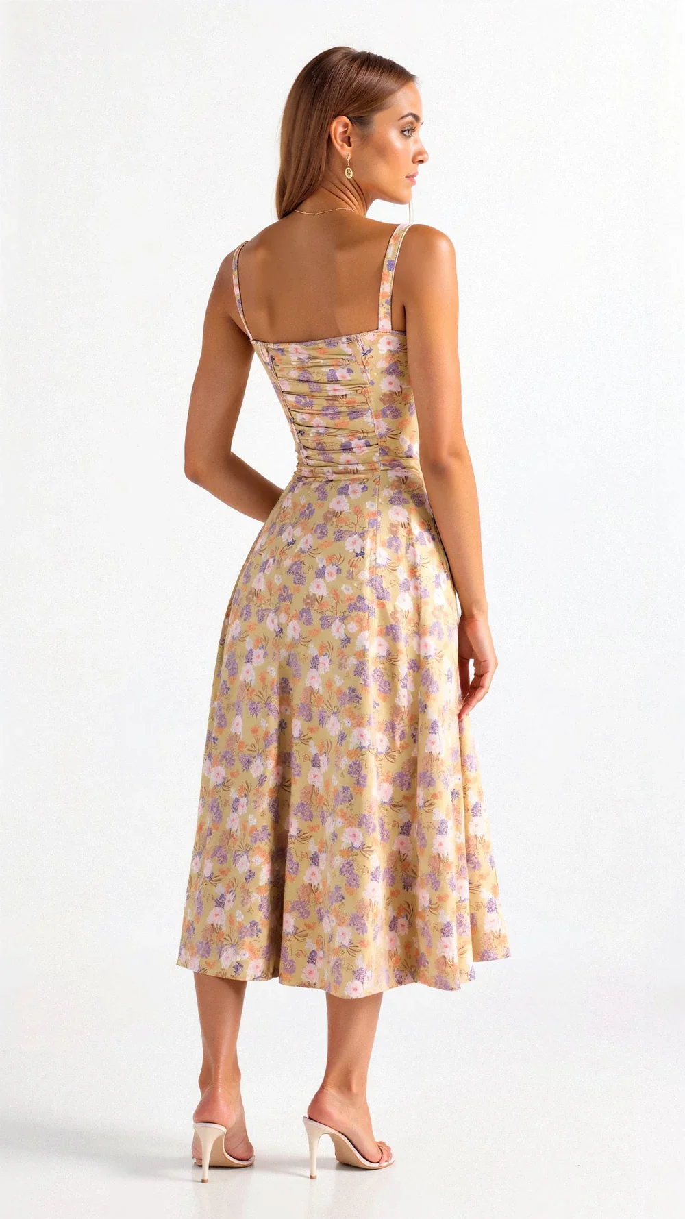 Ottie Dress | Floral Corset Midi Dress with Side Slit - Image 6