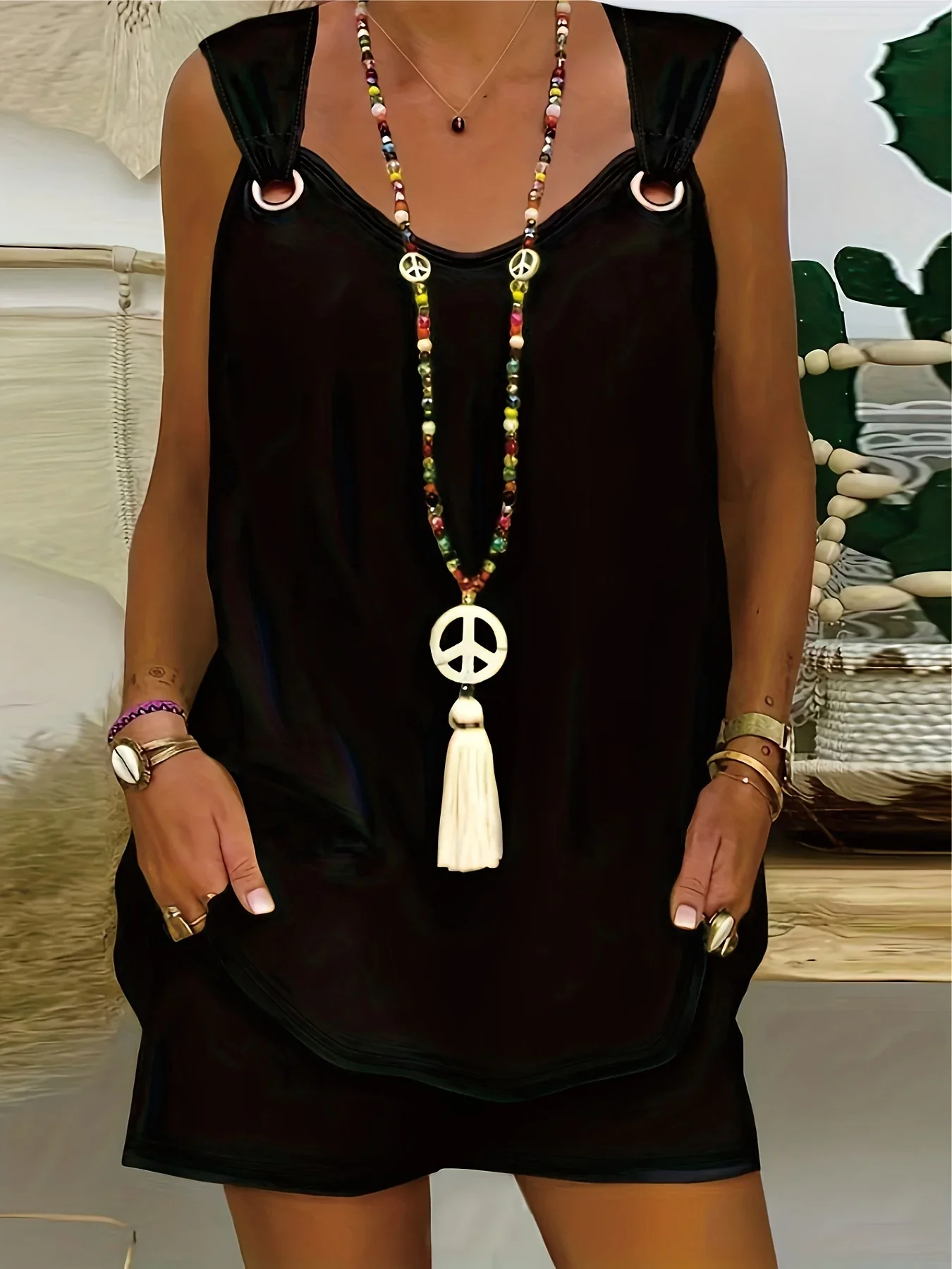 Parina Sleeveless 2-Piece Set| Ring Strap Detail & Pockets - Image 5