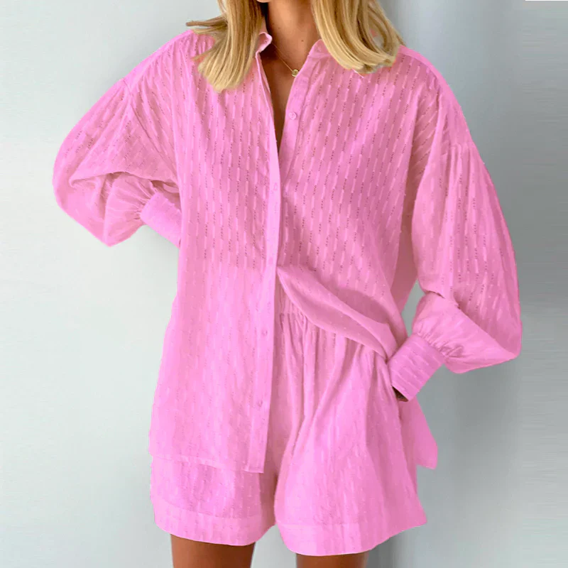 Parvati Two-Piece Set | Summer Jacquard Shirt & Shorts - Image 4
