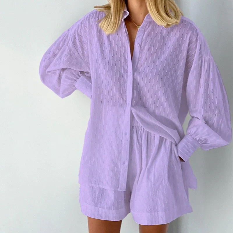Parvati Two-Piece Set | Summer Jacquard Shirt & Shorts - Image 5