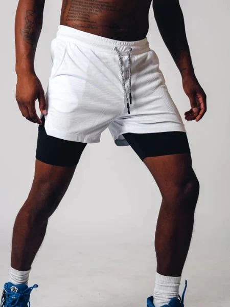 Patricius Fitness Shorts | Men's Double Layer Workout Shorts with Zipper Pockets - Image 4