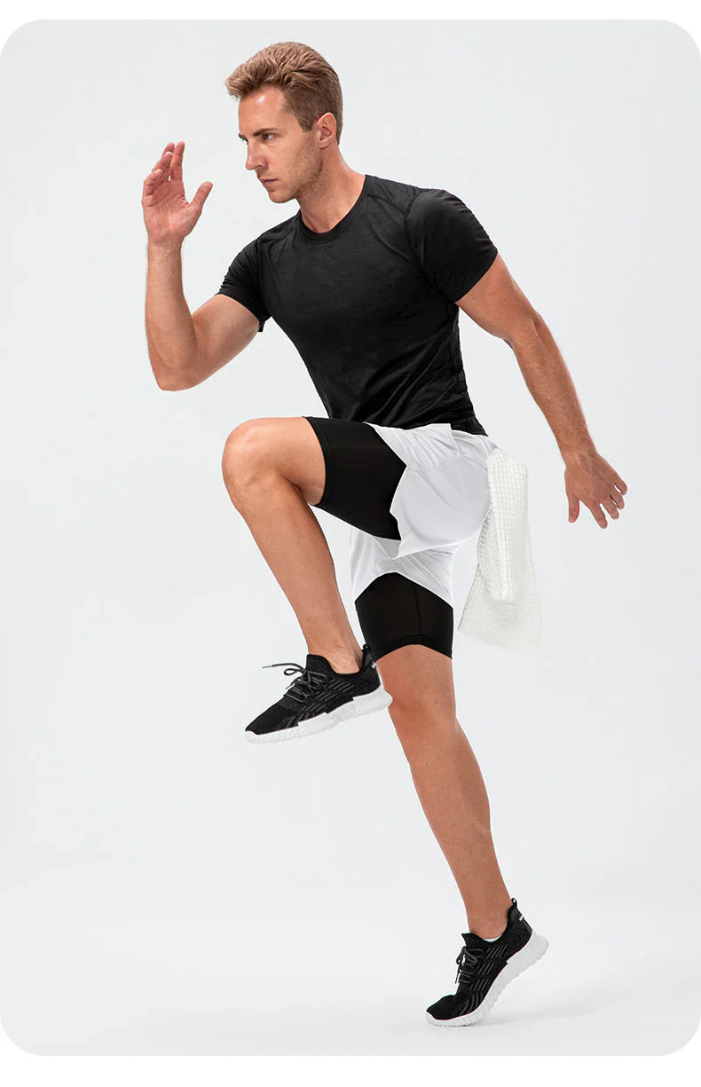 Patricius Fitness Shorts | Men's Double Layer Workout Shorts with Zipper Pockets - Image 5