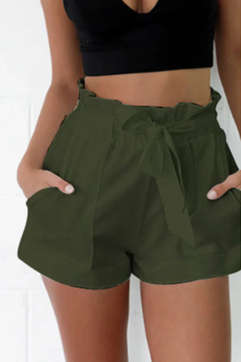 Patsy Shorts | Casual Plain Shorts with Belt - Image 3