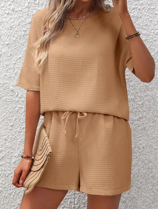 Paulita Lounge Set | Short Sleeve Top & Drawstring Shorts - Image 2
