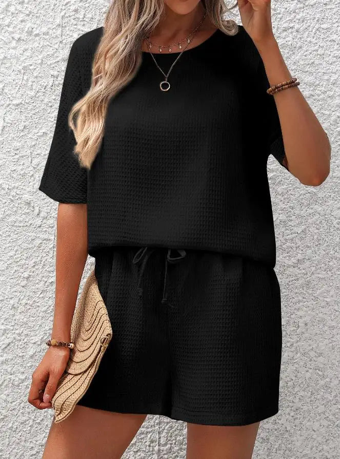 Paulita Lounge Set | Short Sleeve Top & Drawstring Shorts - Image 4