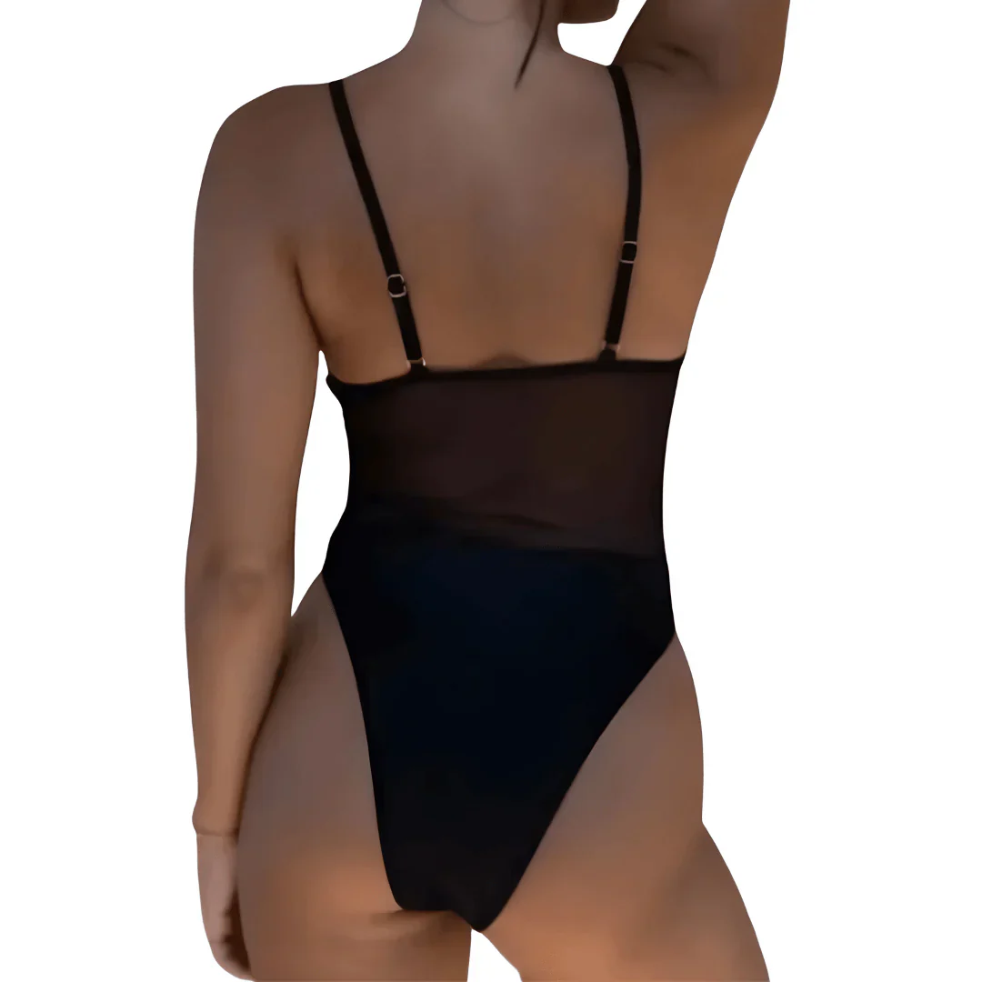 Pauwella Swimsuit | Tan-Through One-Piece Swimsuit with Mesh Panels - Image 6