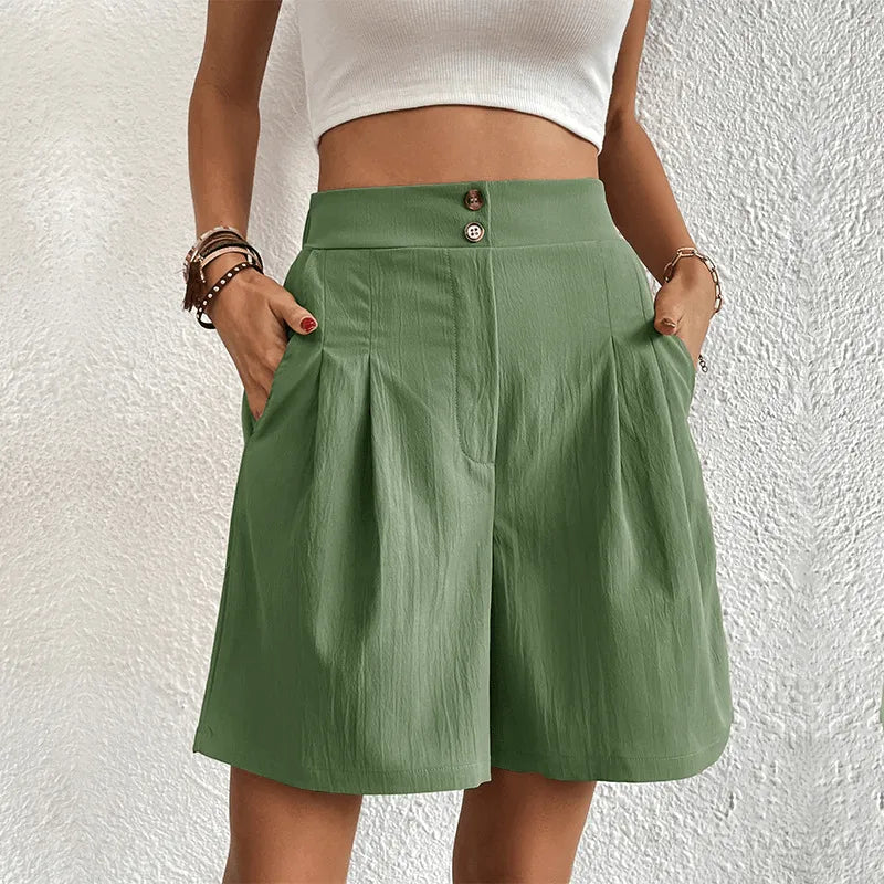 Pearl Shorts | High-Waisted Pleated Shorts - Image 3