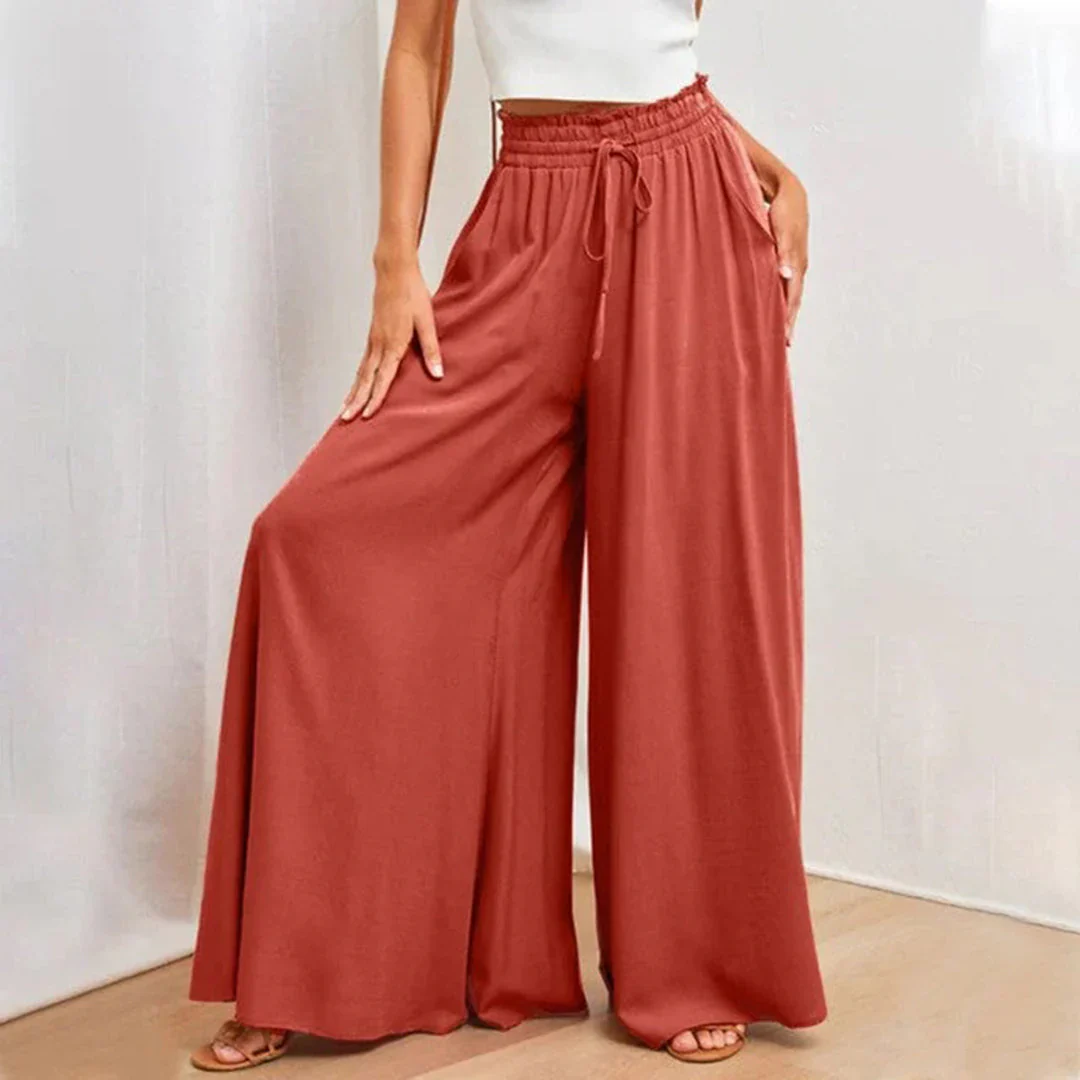 Perri Trousers | High-Waisted Flowy Wide-Leg Pants - Image 3