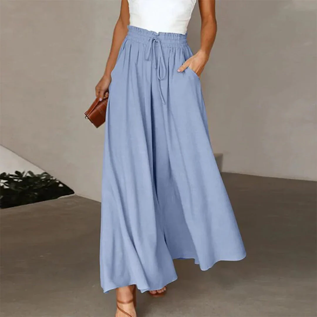 Perri Trousers | High-Waisted Flowy Wide-Leg Pants - Image 4