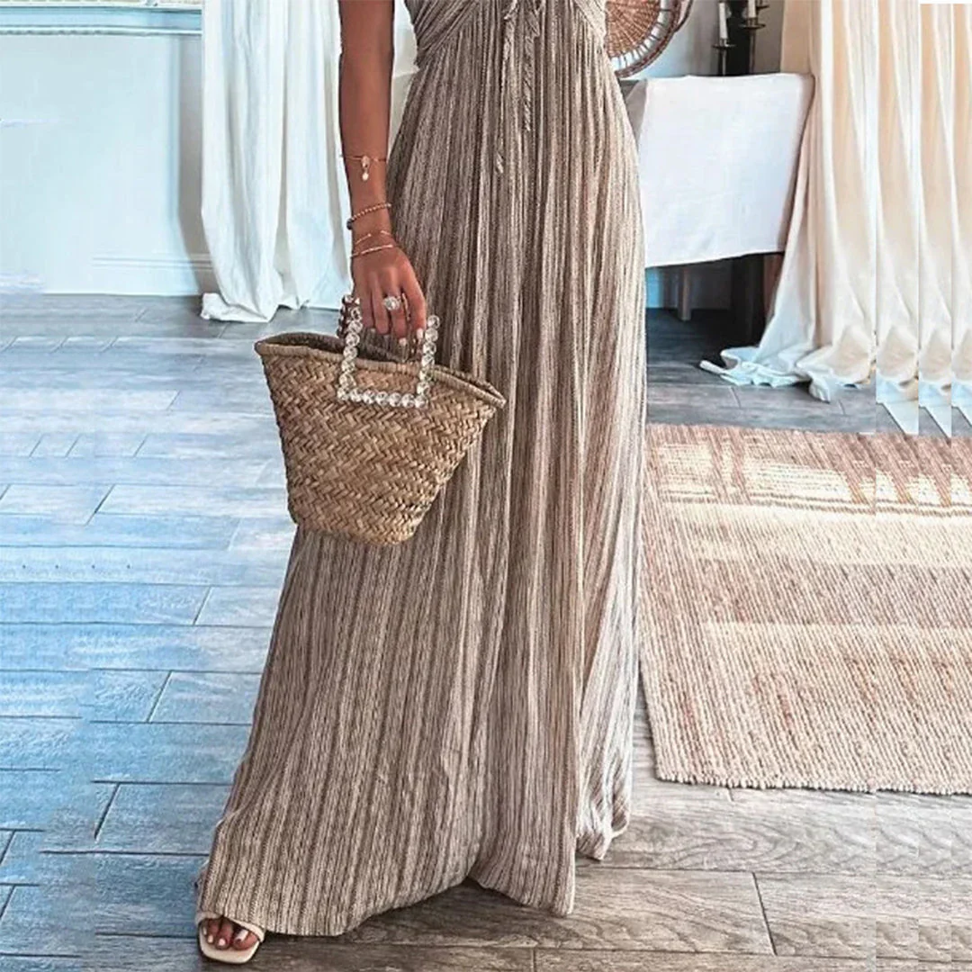Petra Dress | Open Back U-Neck Halter Summer Dress - Image 4