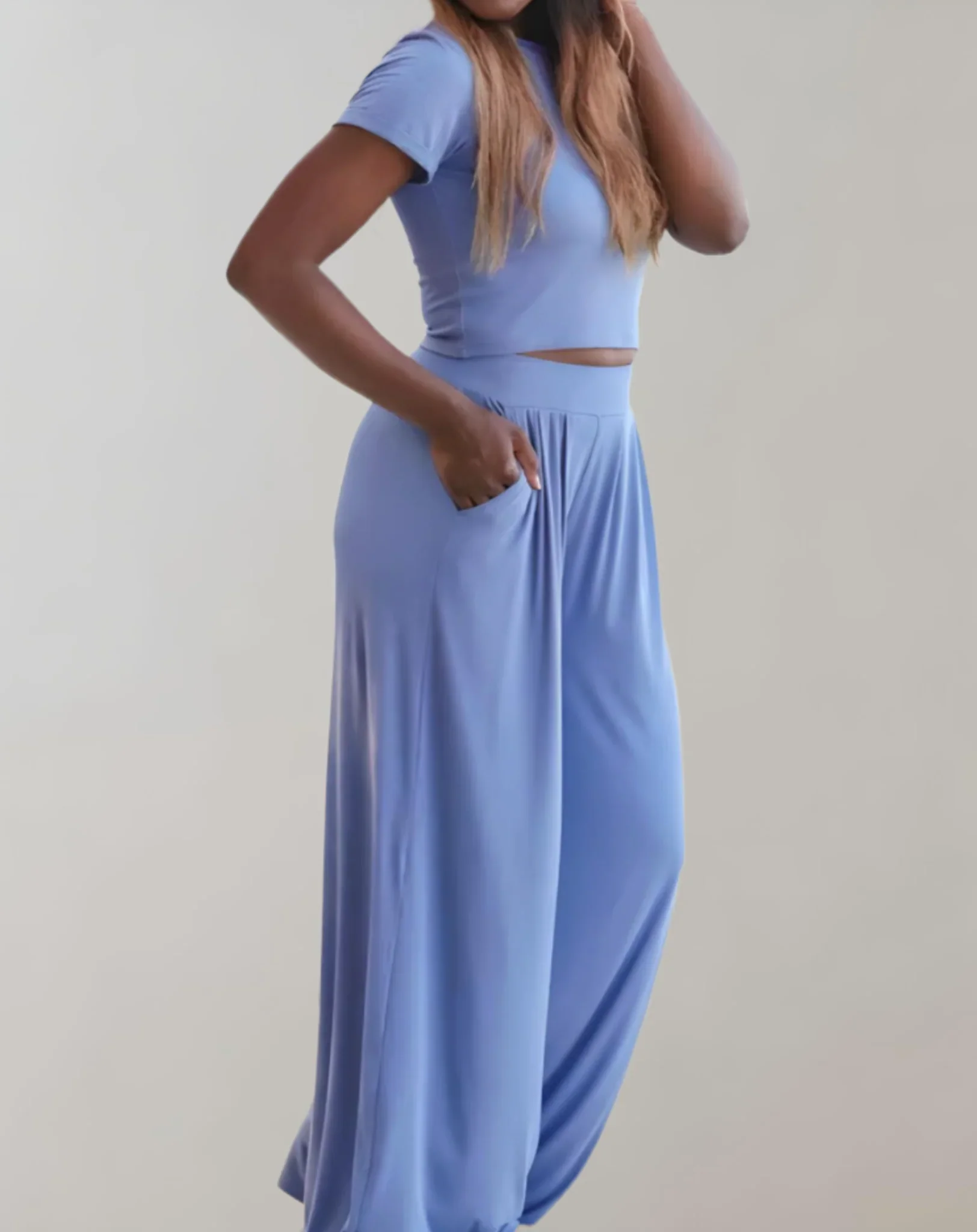Petrina Two-Piece Co-ord Set | Crop Top & Wide-Leg Trousers - Image 5