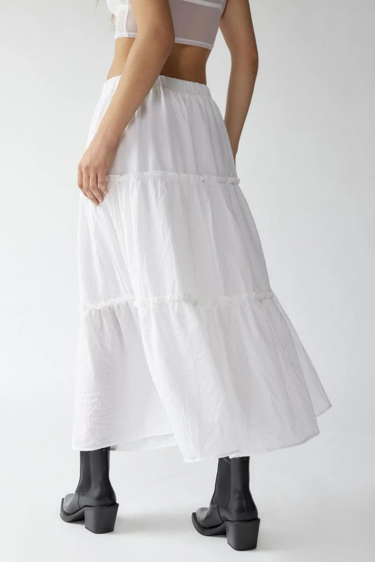 Petunia Maxi Skirt | Tiered Cotton-Linen Skirt - Image 13