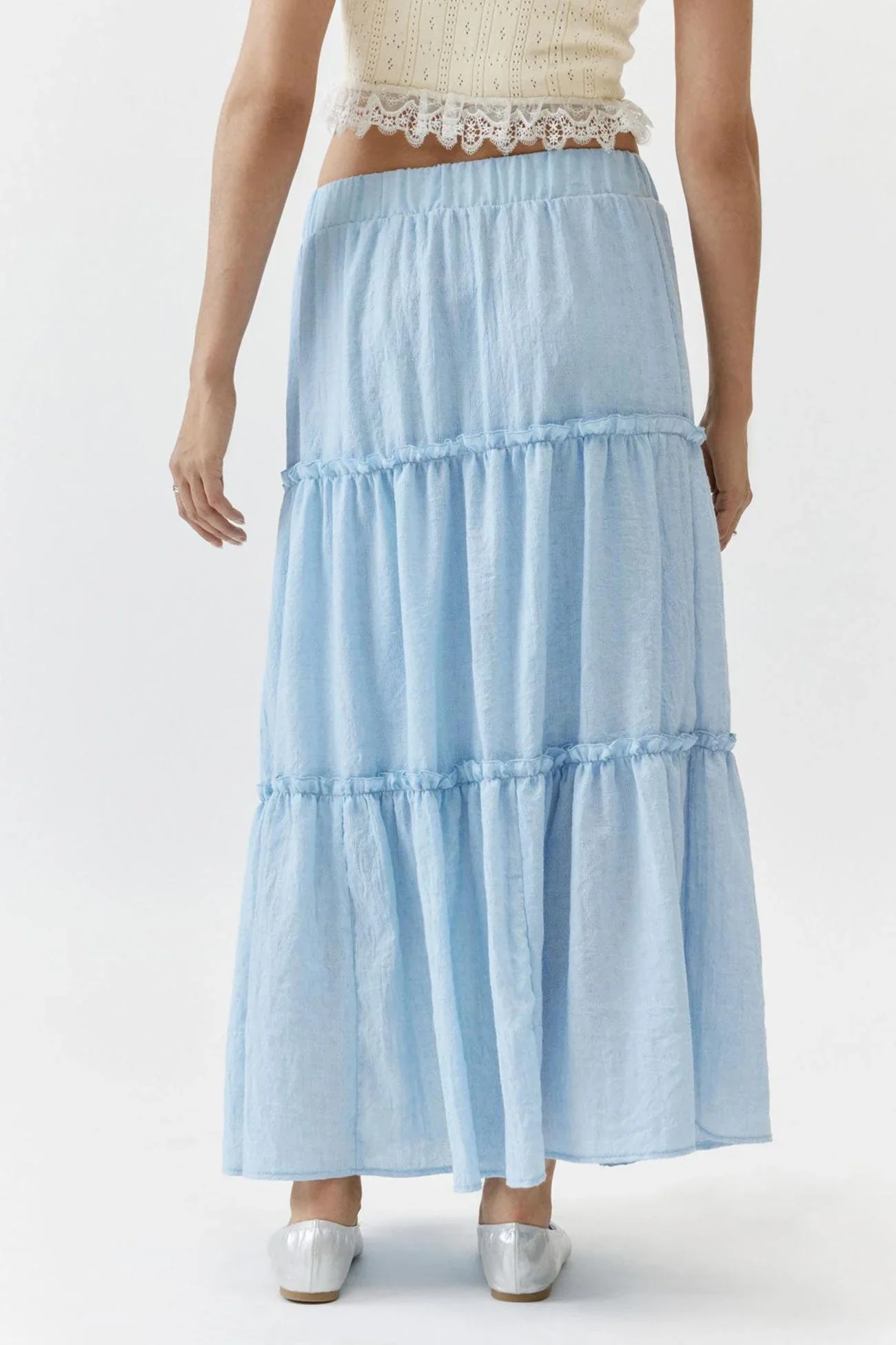Petunia Maxi Skirt | Tiered Cotton-Linen Skirt - Image 5