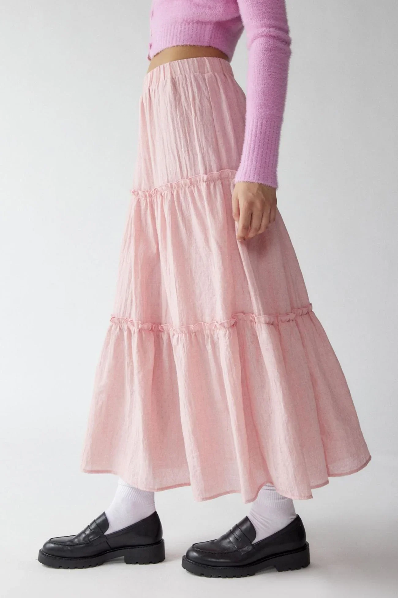 Petunia Maxi Skirt | Tiered Cotton-Linen Skirt - Image 6