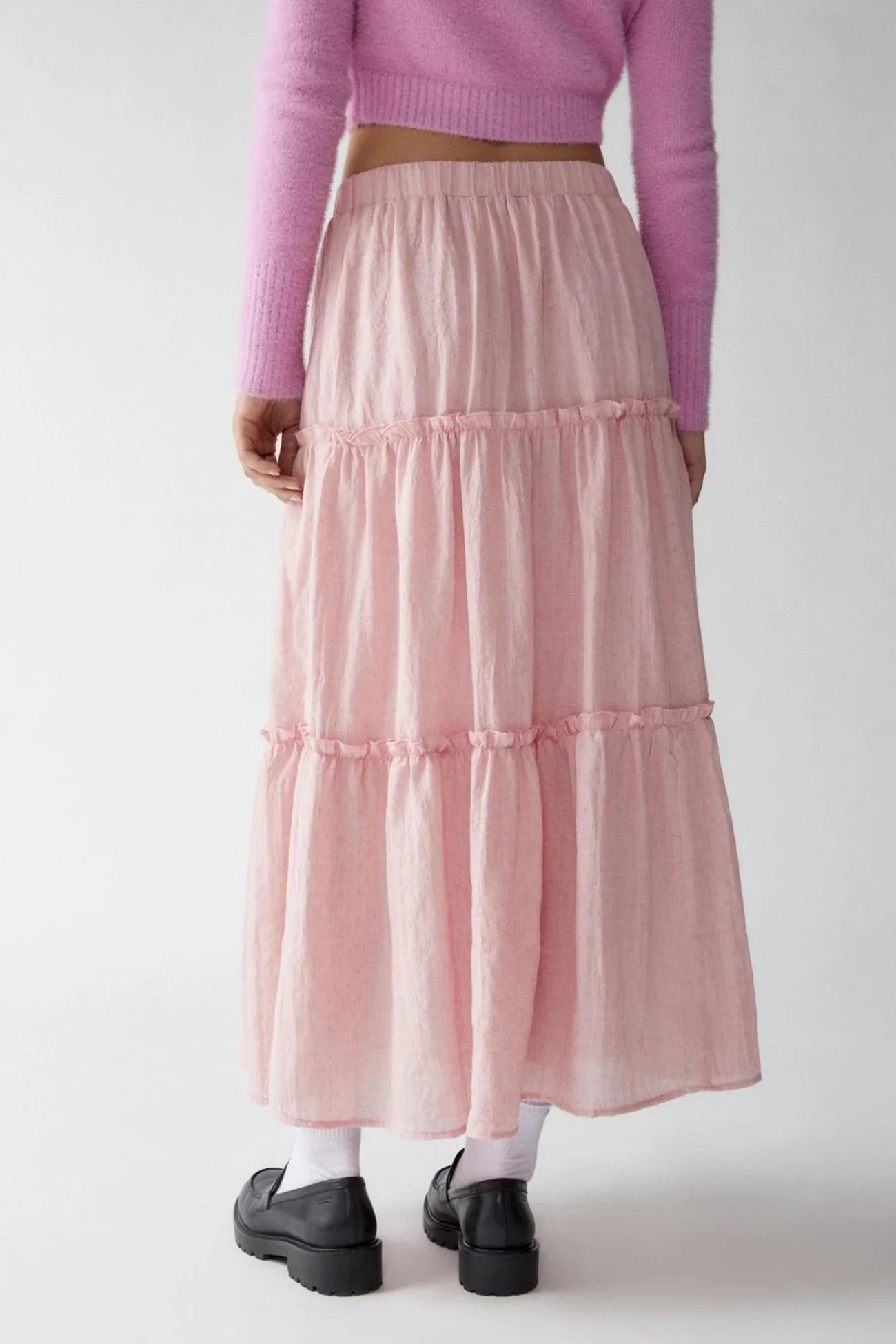 Petunia Maxi Skirt | Tiered Cotton-Linen Skirt - Image 7
