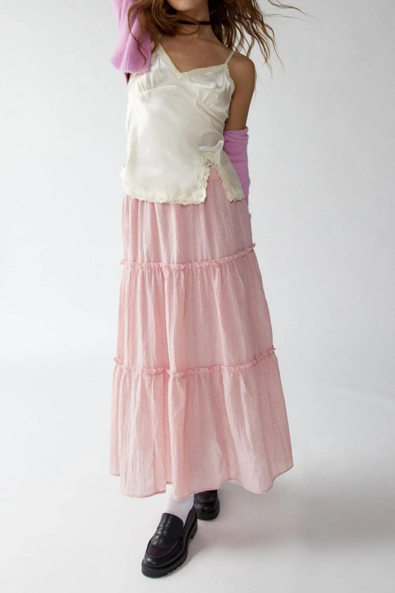 Petunia Maxi Skirt | Tiered Cotton-Linen Skirt - Image 8