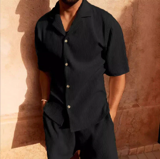 Phil Men’s Casual Set | Button-Up Shirt & Shorts - Image 4