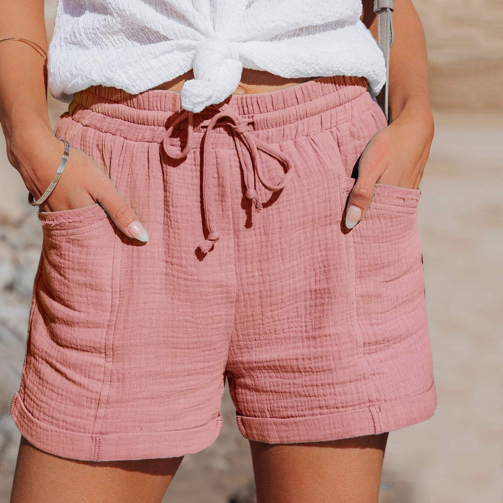 Philomena Shorts | Elastic Waist Casual Shorts - Image 3