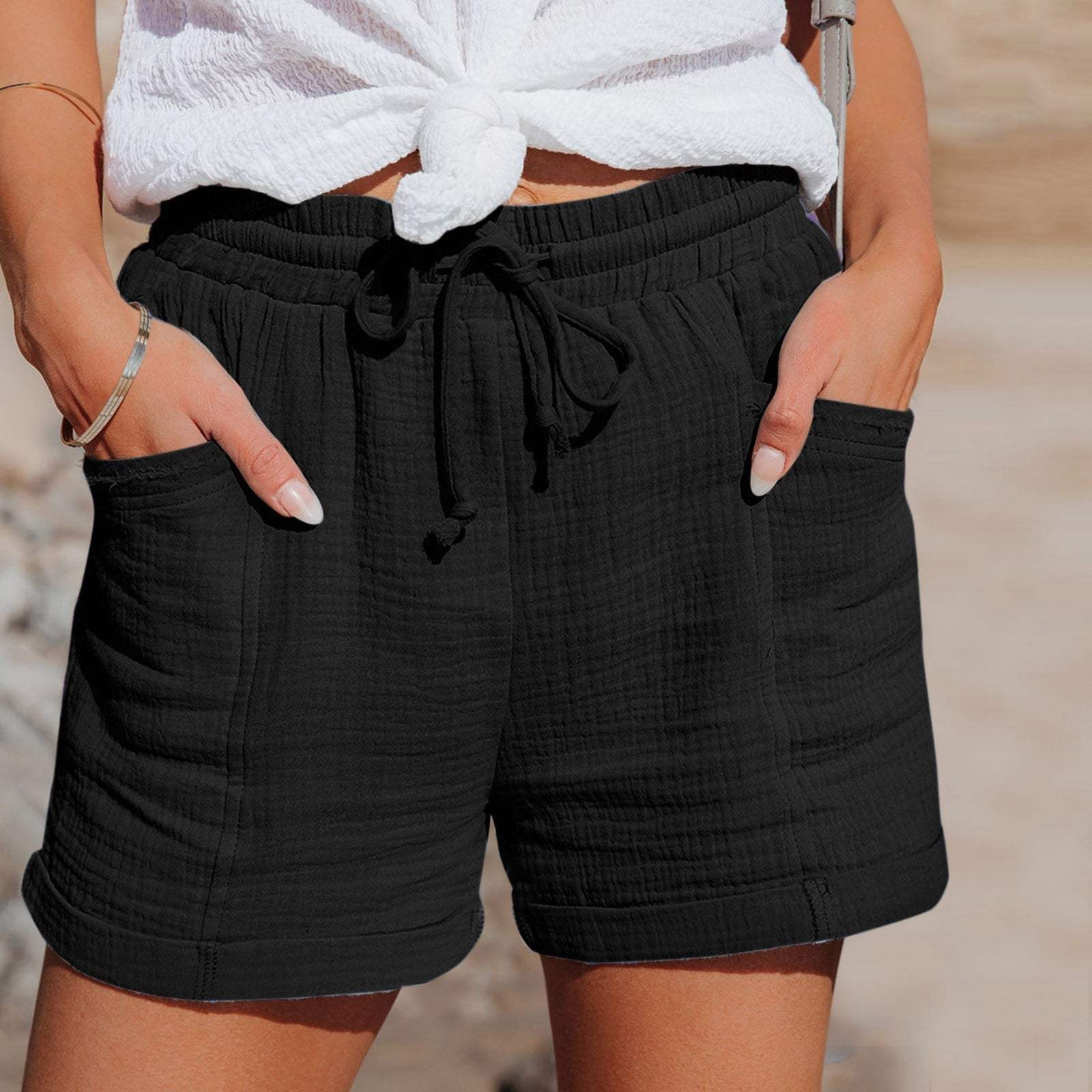Philomena Shorts | Elastic Waist Casual Shorts - Image 5