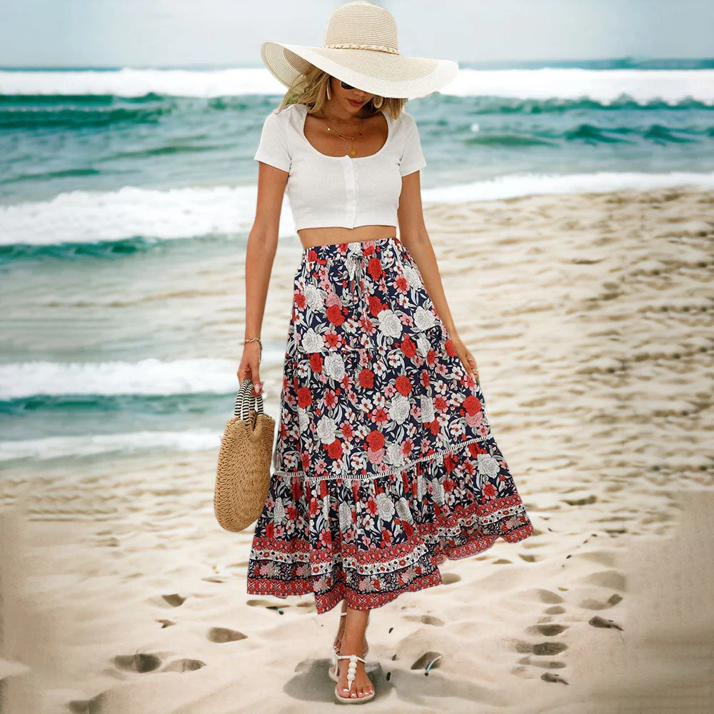 Philomene Maxi Skirt | Bohemian Floral Print with Flowing Fit - Image 4