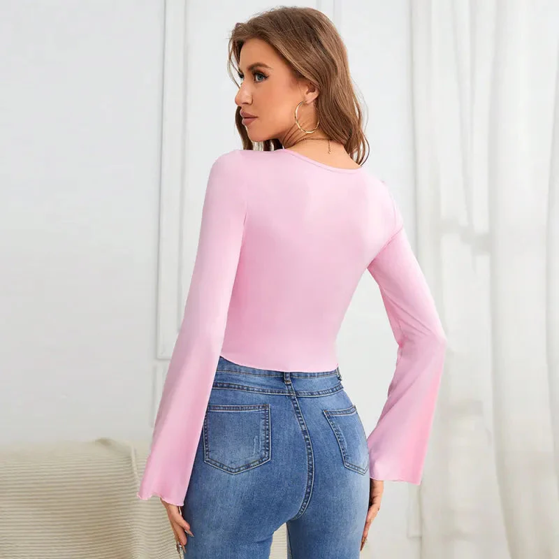Phoenix Top | Long Sleeve Neckline Fitted Top - Image 4