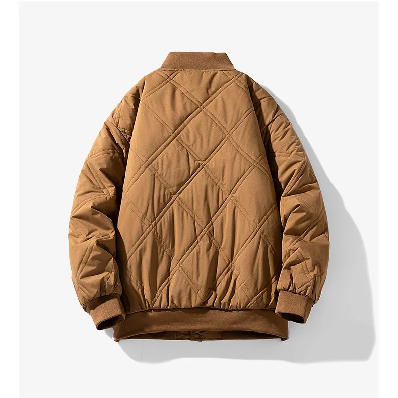 Noah Vintage Diamond Quilted Bomber Jacket | Sherpa-Lined Snap Jacket - Image 2