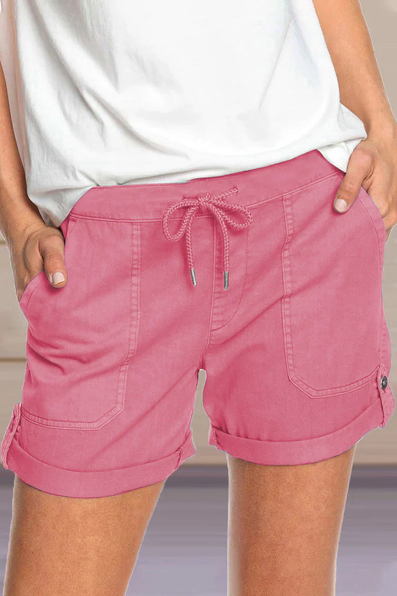 Prisha Shorts | Adjustable Waist Turned-Up Shorts - Image 4