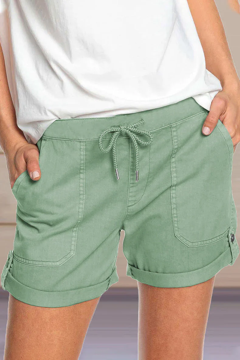 Prisha Shorts | Adjustable Waist Turned-Up Shorts - Image 7