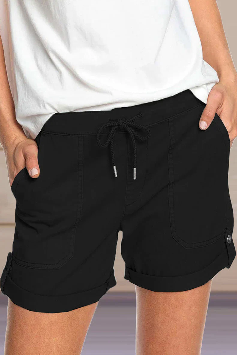 Prisha Shorts | Adjustable Waist Turned-Up Shorts - Image 9