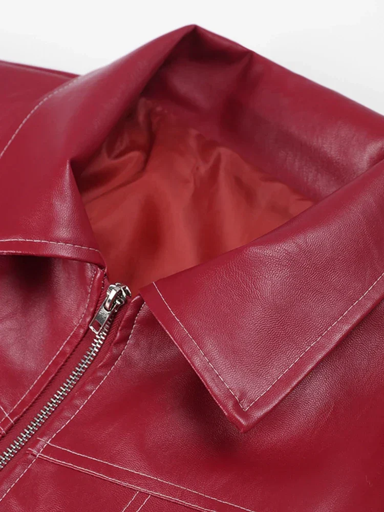 Qelina Jacket | Women's Autumn Zip Up Leather Jacket - Image 5