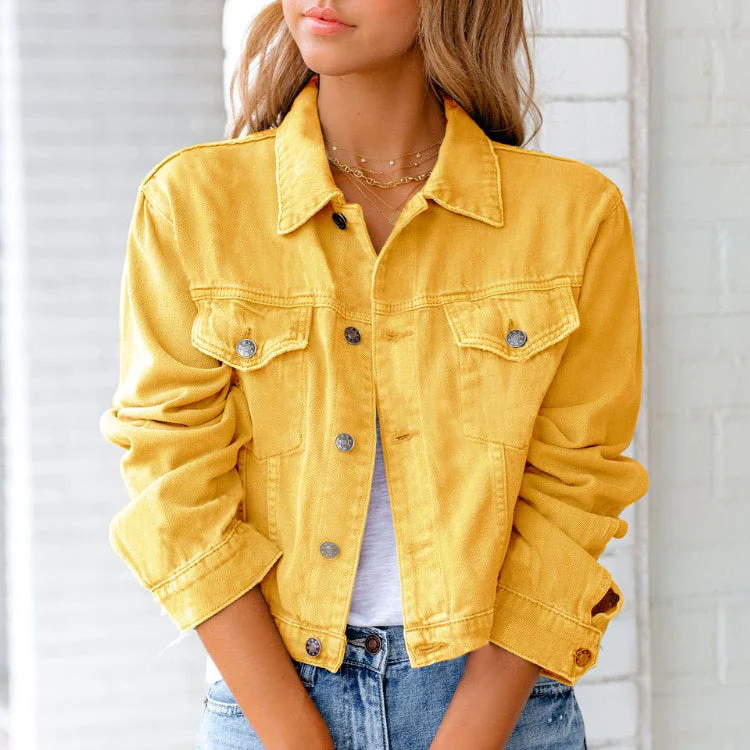 Qissel Jacket | Women's Spring Cropped Denim Jacket - Image 3