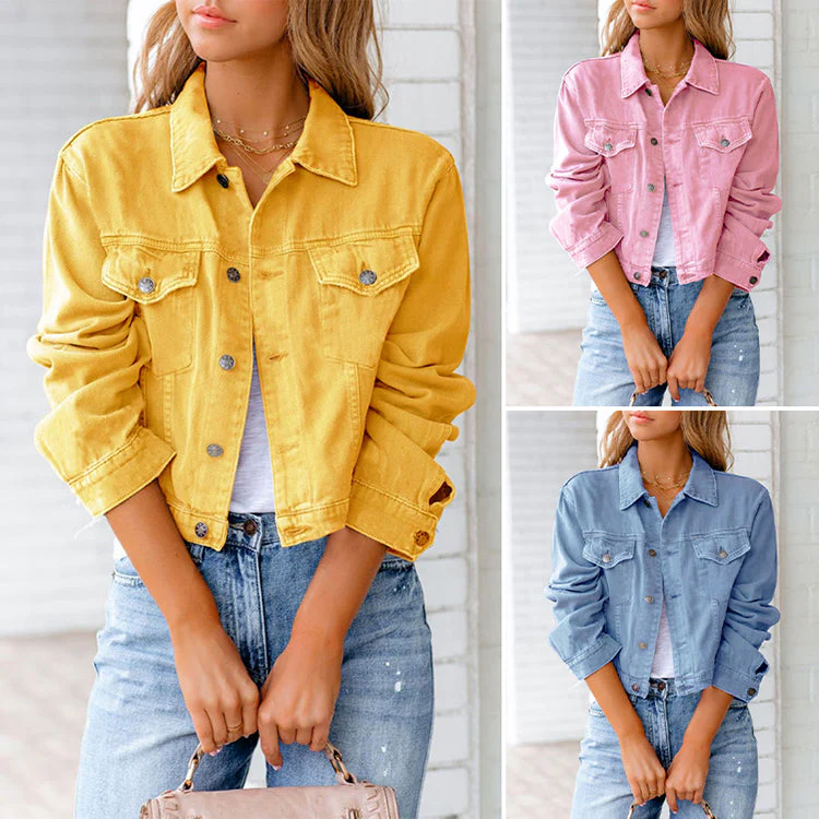 Qissel Jacket | Women's Spring Cropped Denim Jacket - Image 4
