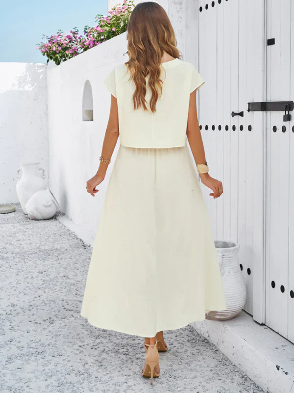 Qoma Set | Cap Sleeve Top and Flowy Skirt Set - Image 11