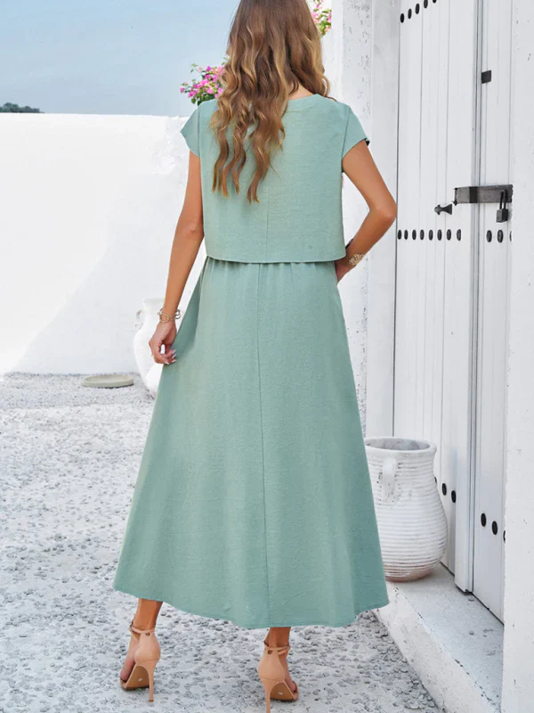 Qoma Set | Cap Sleeve Top and Flowy Skirt Set - Image 9