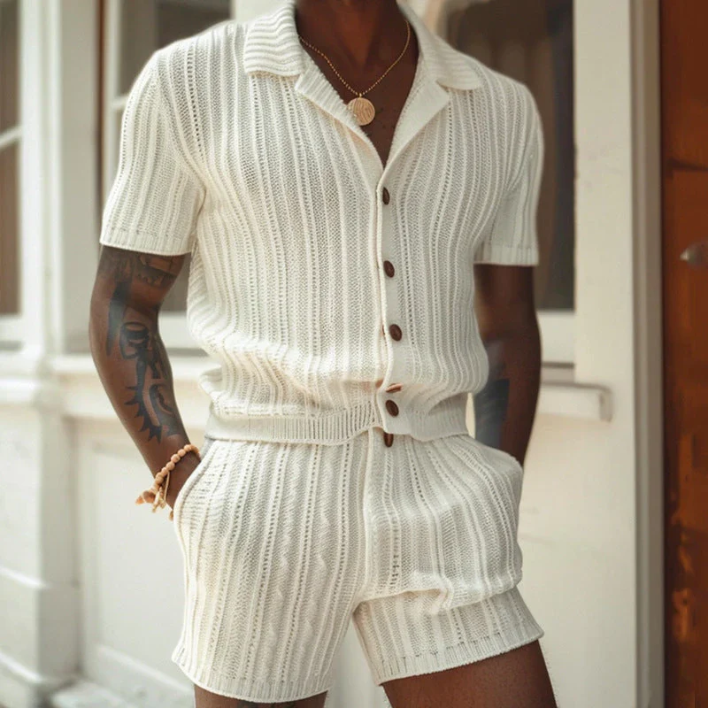 Quentin Set | Men's Knit Shirt and Shorts Set