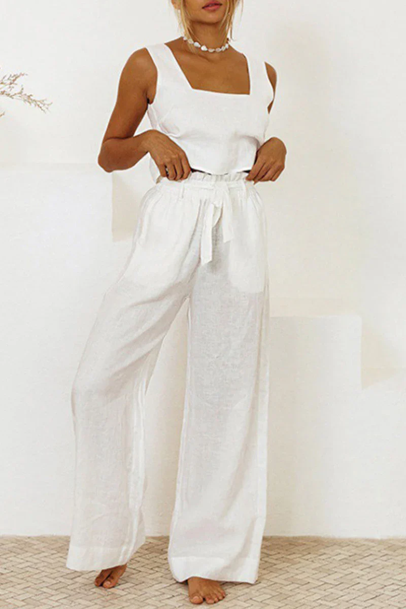Quinlee Jumpsuit | Sleeveless Square Neck with Tie Waist - Image 4