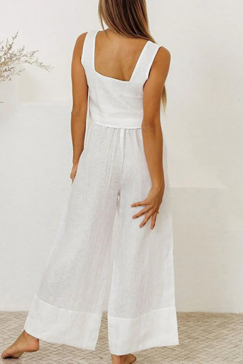 Quinlee Jumpsuit | Sleeveless Square Neck with Tie Waist - Image 5