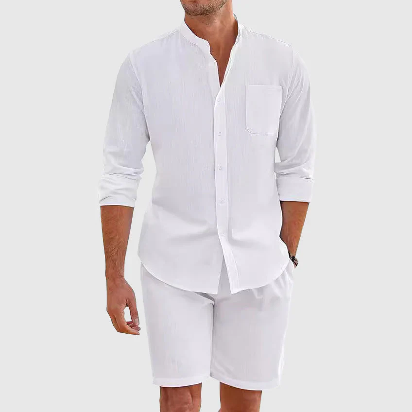 Quintonel Set | Men's Long Sleeve Shirt & Shorts Combo - Image 4